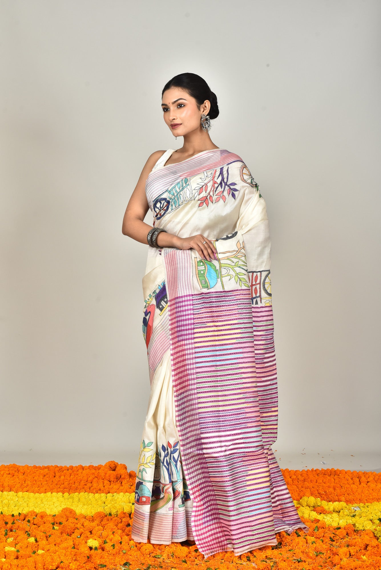 JALCHURI VORAT SILK KANTHA SAREE Thumbnail