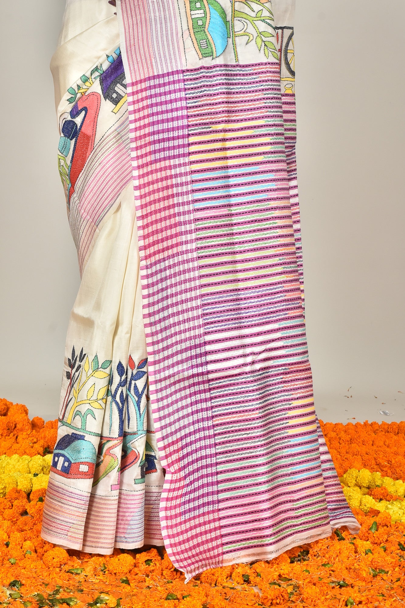 JALCHURI VORAT SILK KANTHA SAREE Thumbnail