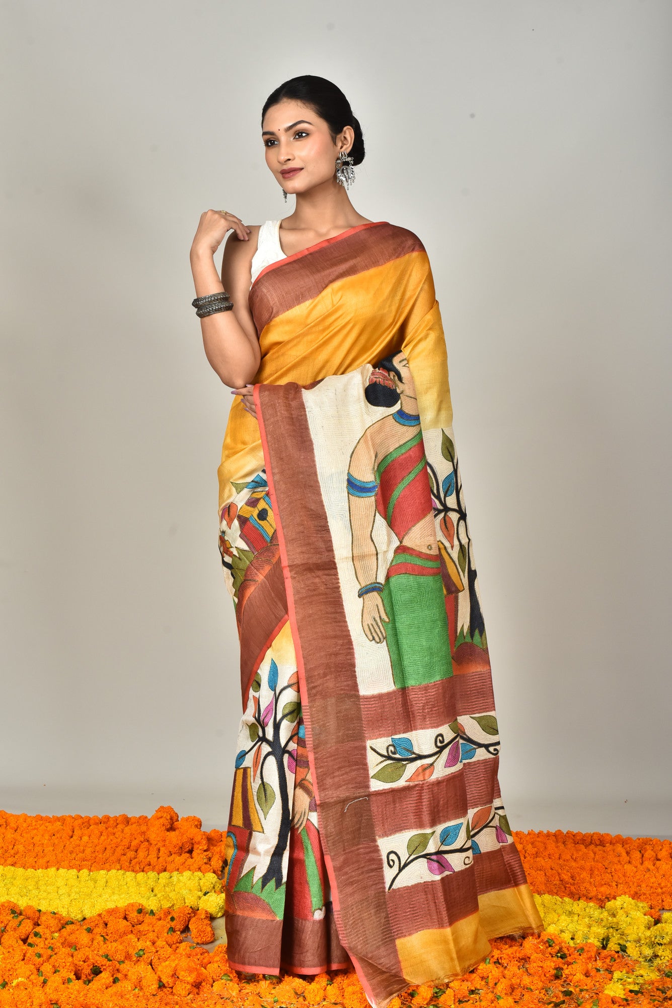 JARI TUSSAR DIY KANTHA SAREE
