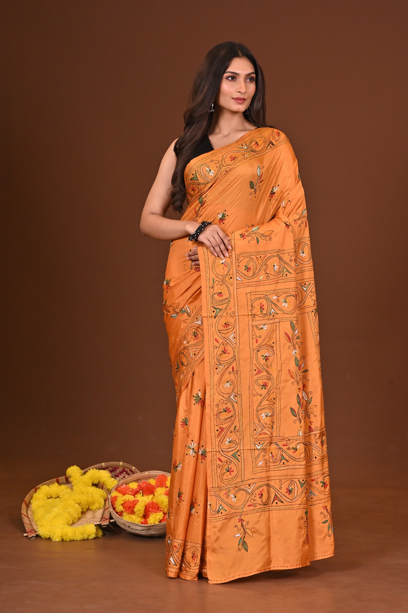 Kanakjyoti Blended Silk Kantha Saree Thumbnail