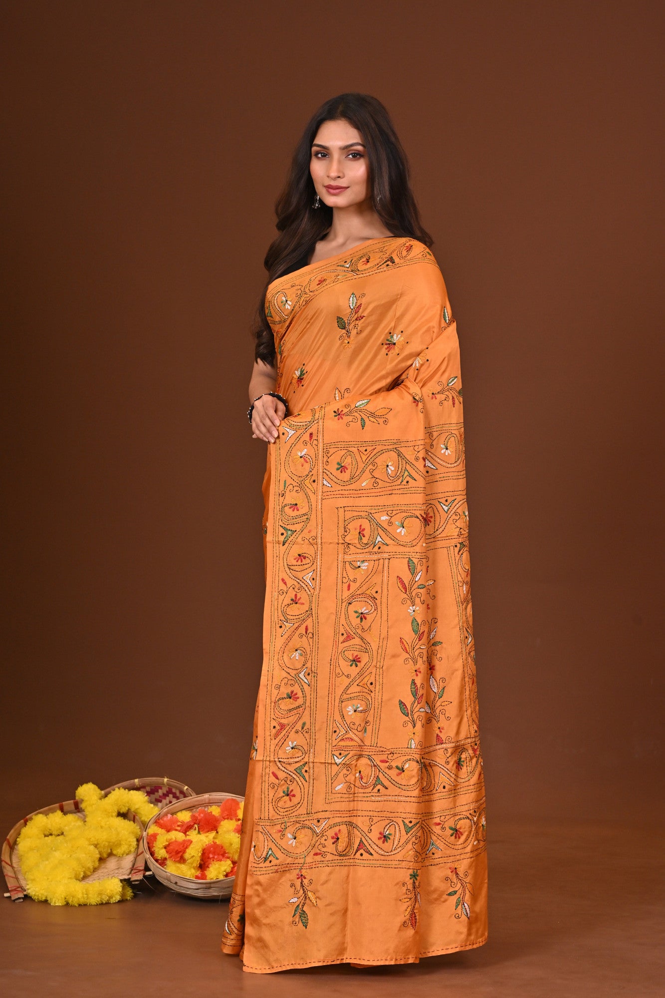 Kanakjyoti Blended Silk Kantha Saree Thumbnail