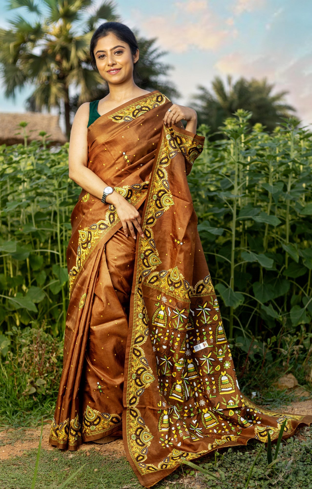 PURE SILK KANTHA SAREE