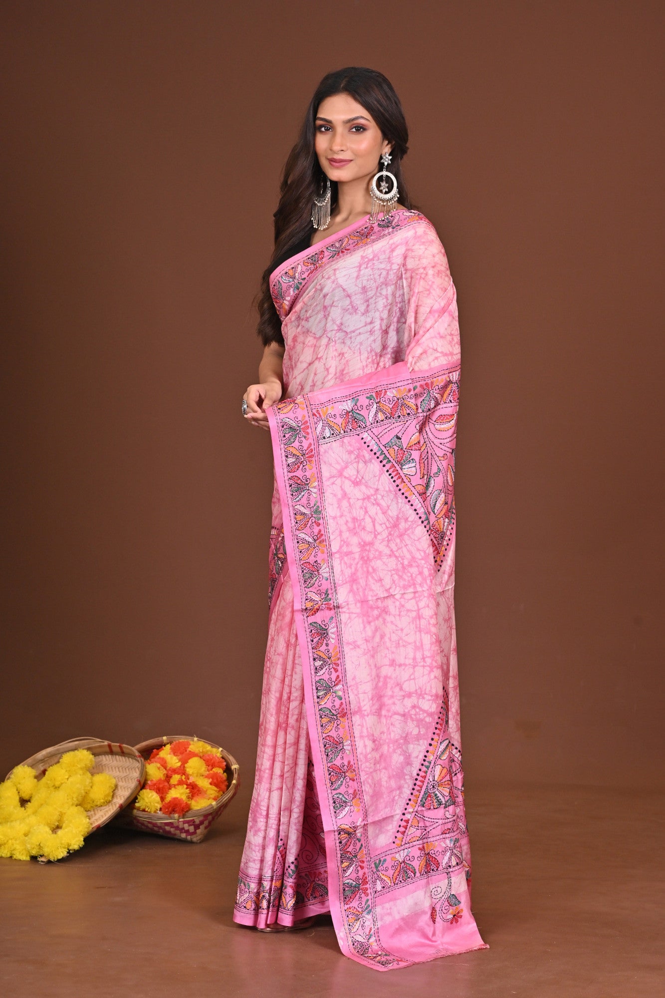 KOMOLRASHMI BLENDED SILK KANTHA SAREE Thumbnail