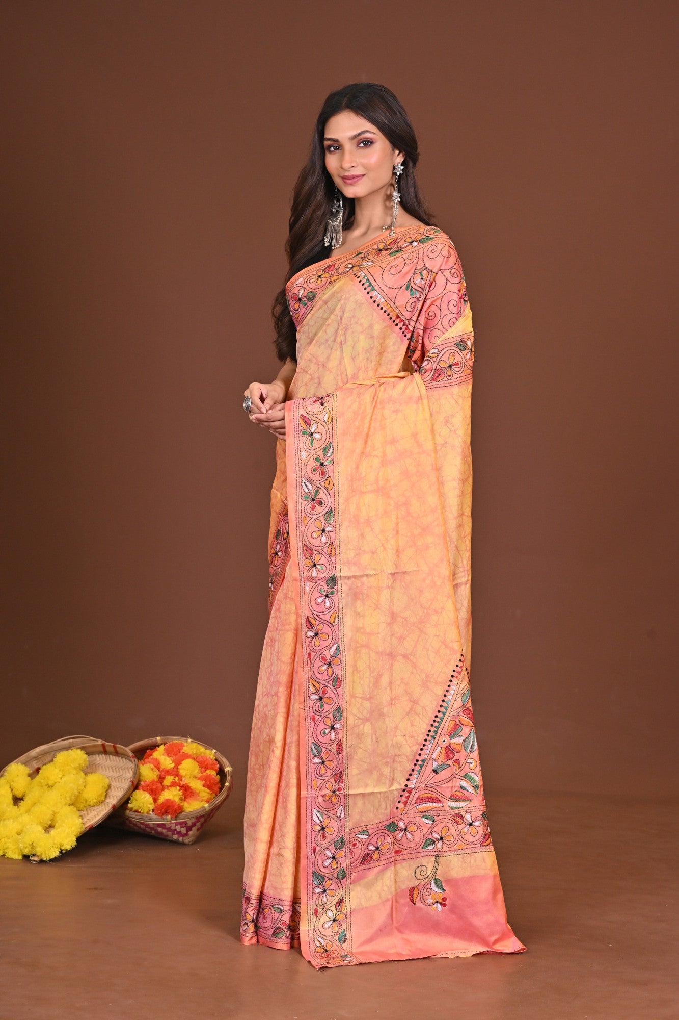 KOMOLSHARINI BLENDED SILK KANTHA SAREE Thumbnail