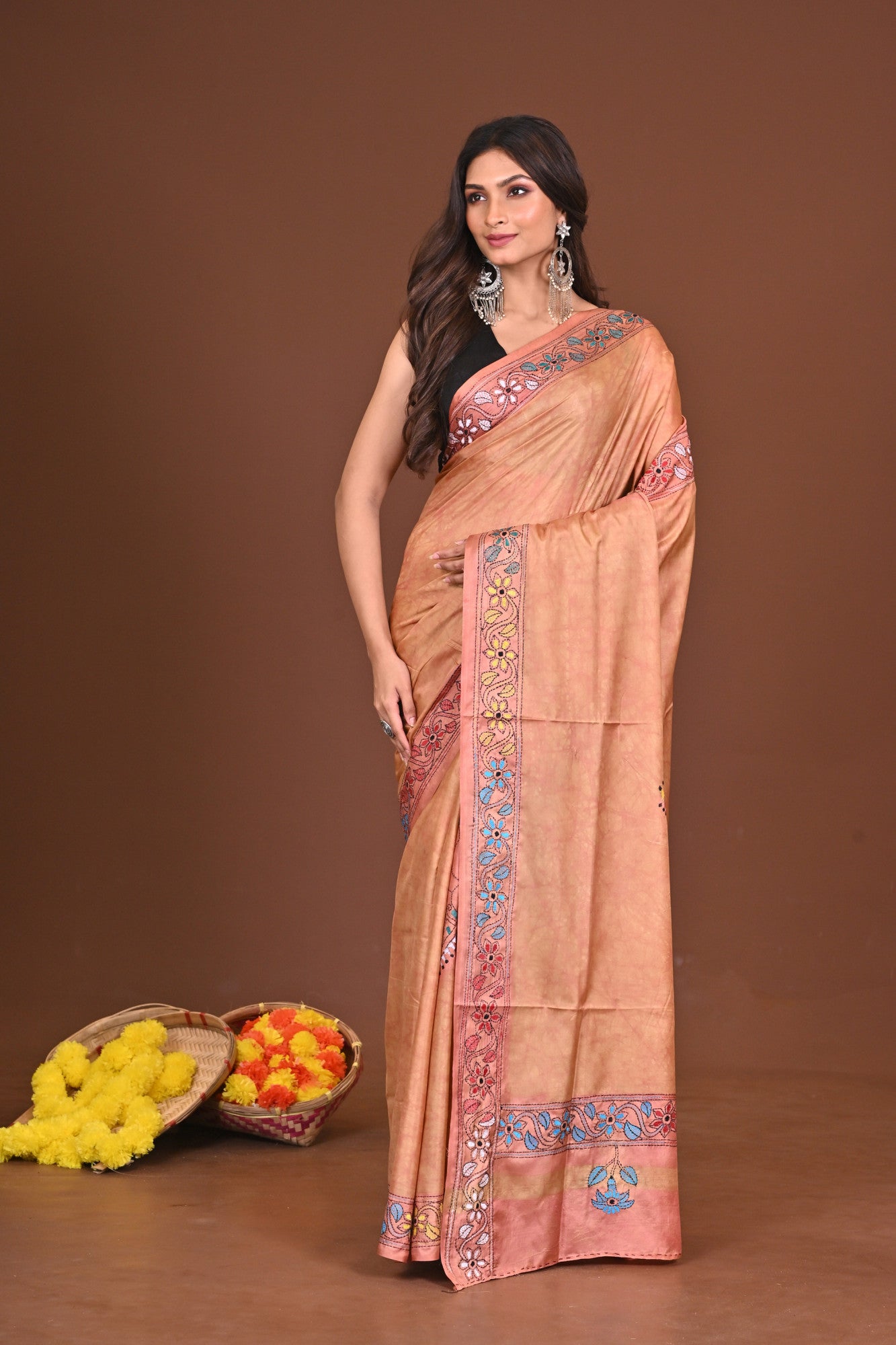 KOMOLSOBHA BLENDED SILK KANTHA SAREE Thumbnail