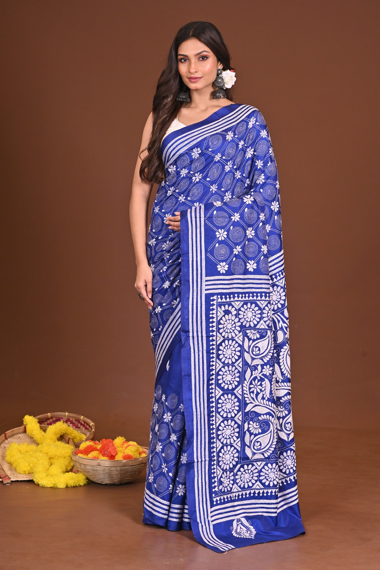 MOHONAMANTRA BLENDED SILK KANTHA SAREE Thumbnail