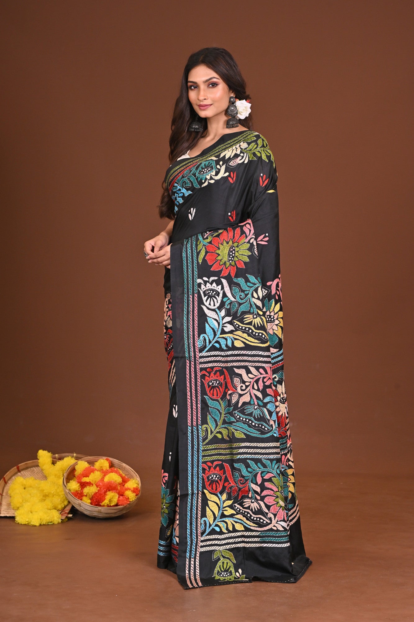 NISHITHNANDINI BLENDED SILK KANTHA SAREE Thumbnail