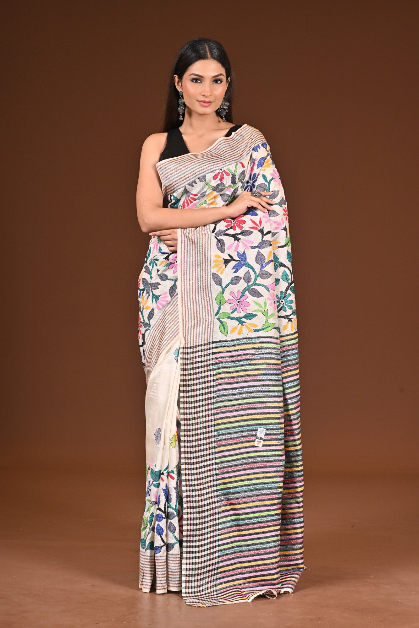 PURE SILK JALCHURI ALLOVER  KANTHA SAREE Thumbnail