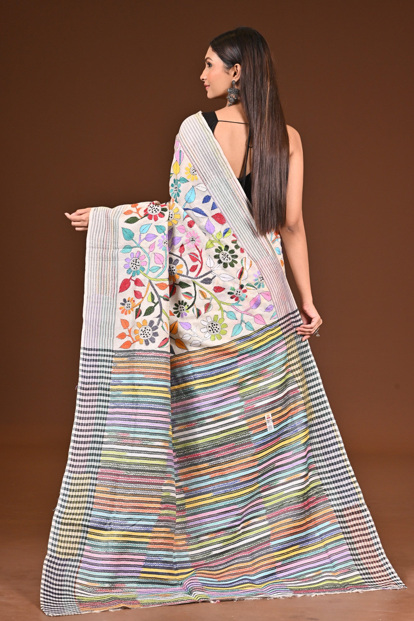PURE SILK JALCHURI ALLOVER  KANTHA SAREE Thumbnail