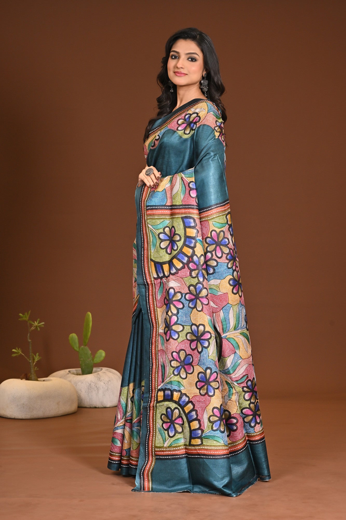 PURE SILK KANTHA SAREE Thumbnail