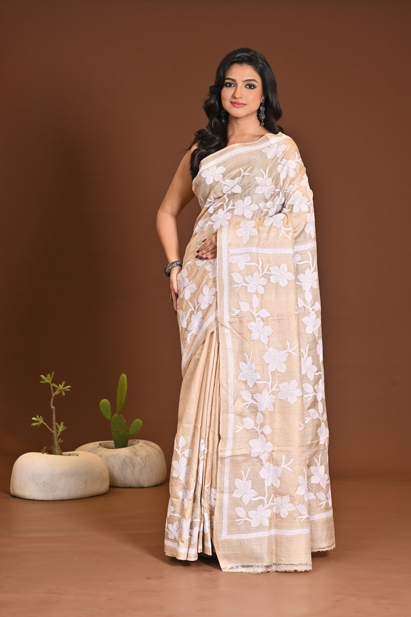 PURE SILK KANTHA SAREE