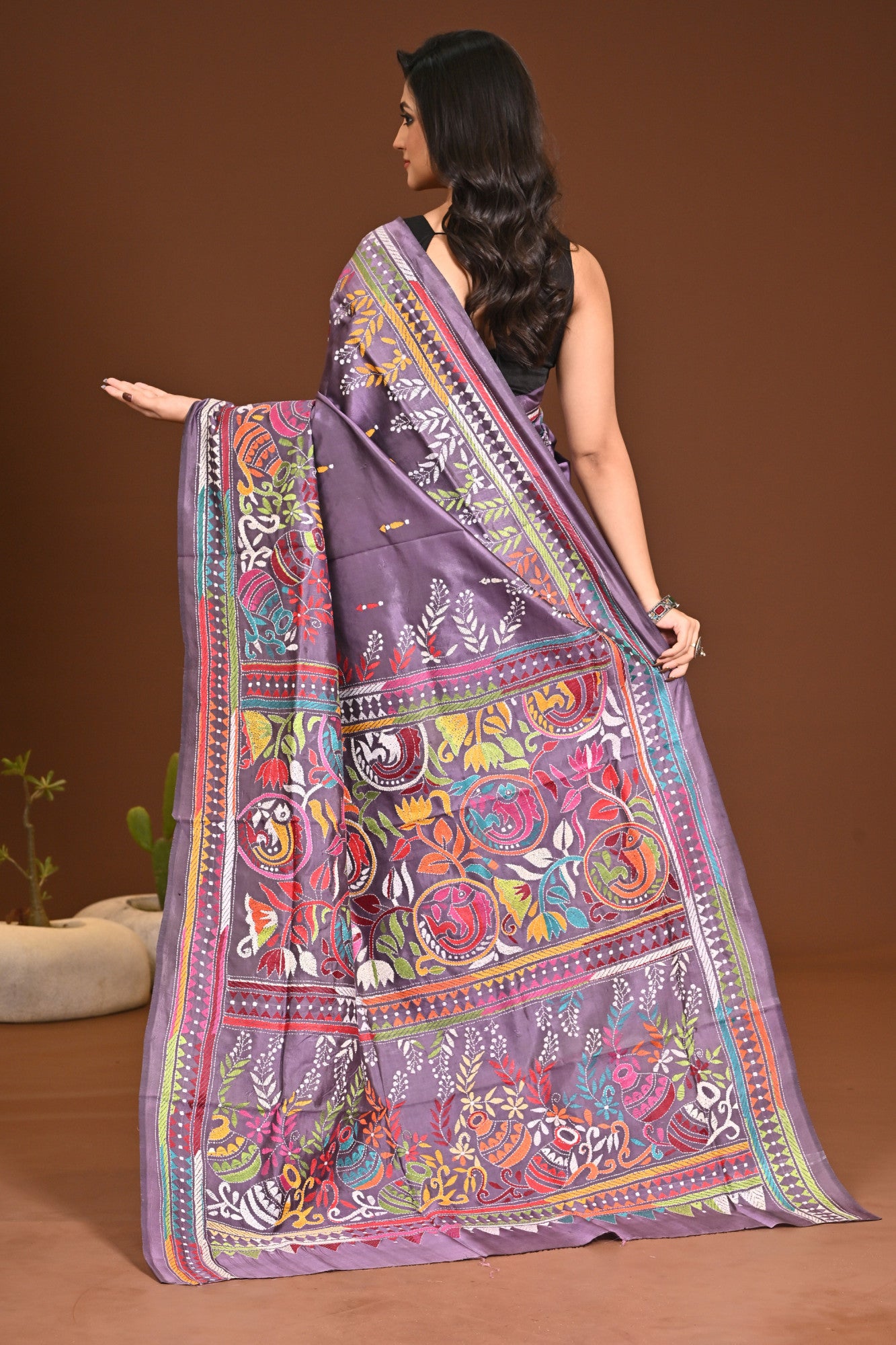 PURE SILK KANTHA SAREE Thumbnail