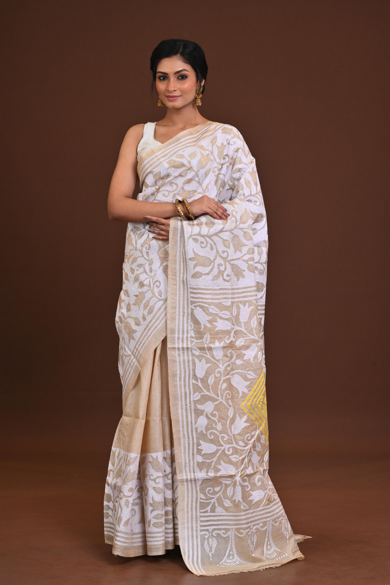 Pure Silk Kantha Saree Thumbnail