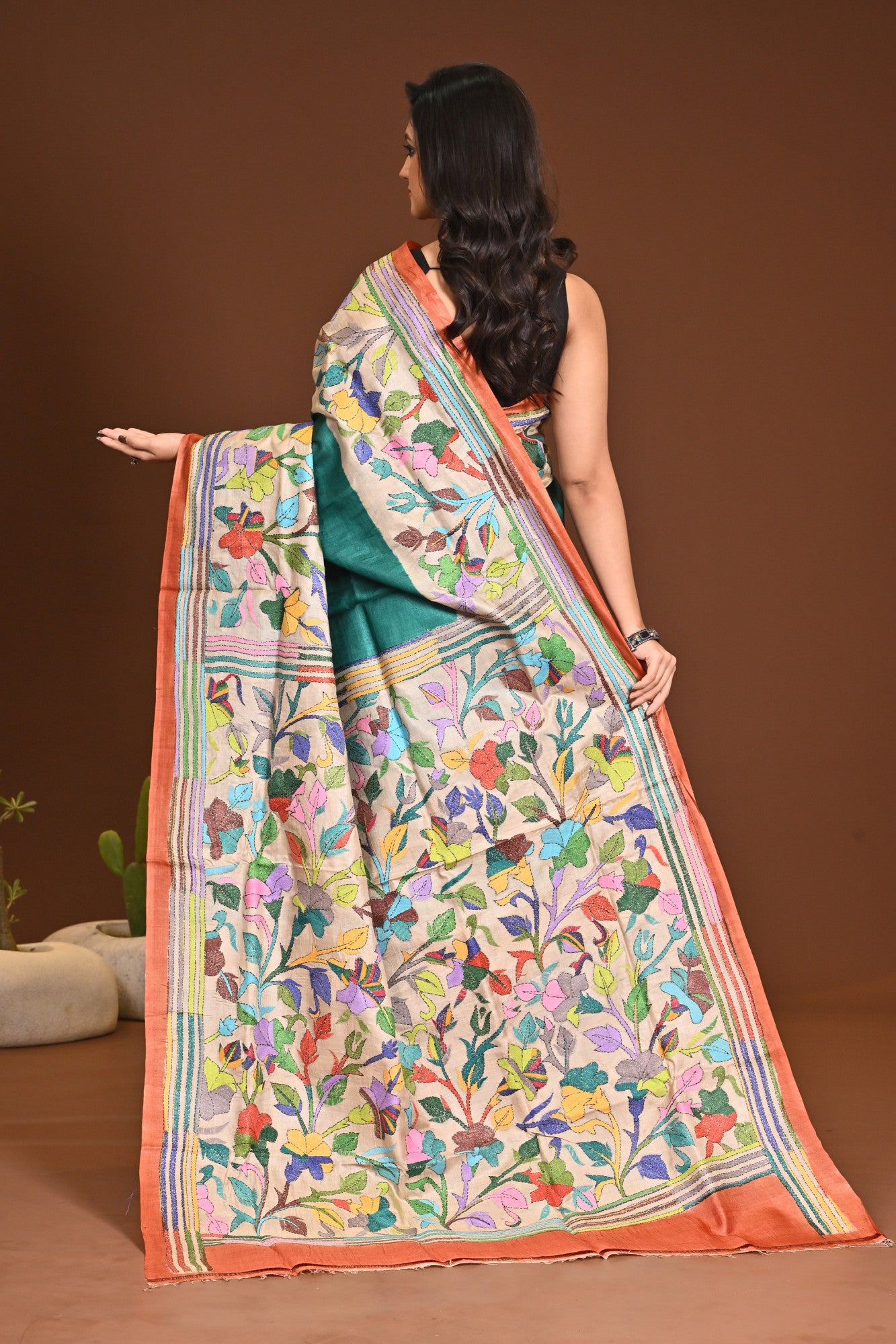 PURE SILK KANTHA SAREE Thumbnail