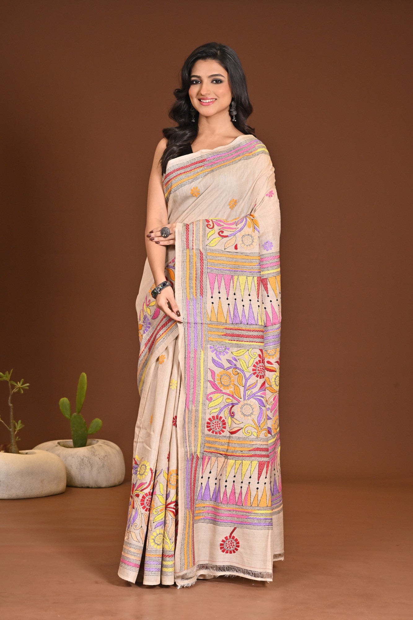 KATAN 3D KANTHA SAREE Thumbnail