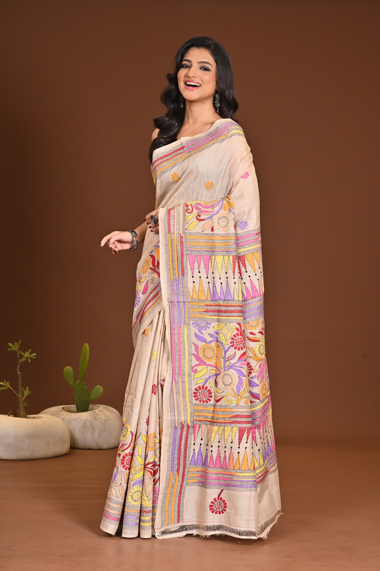 KATAN 3D KANTHA SAREE Thumbnail