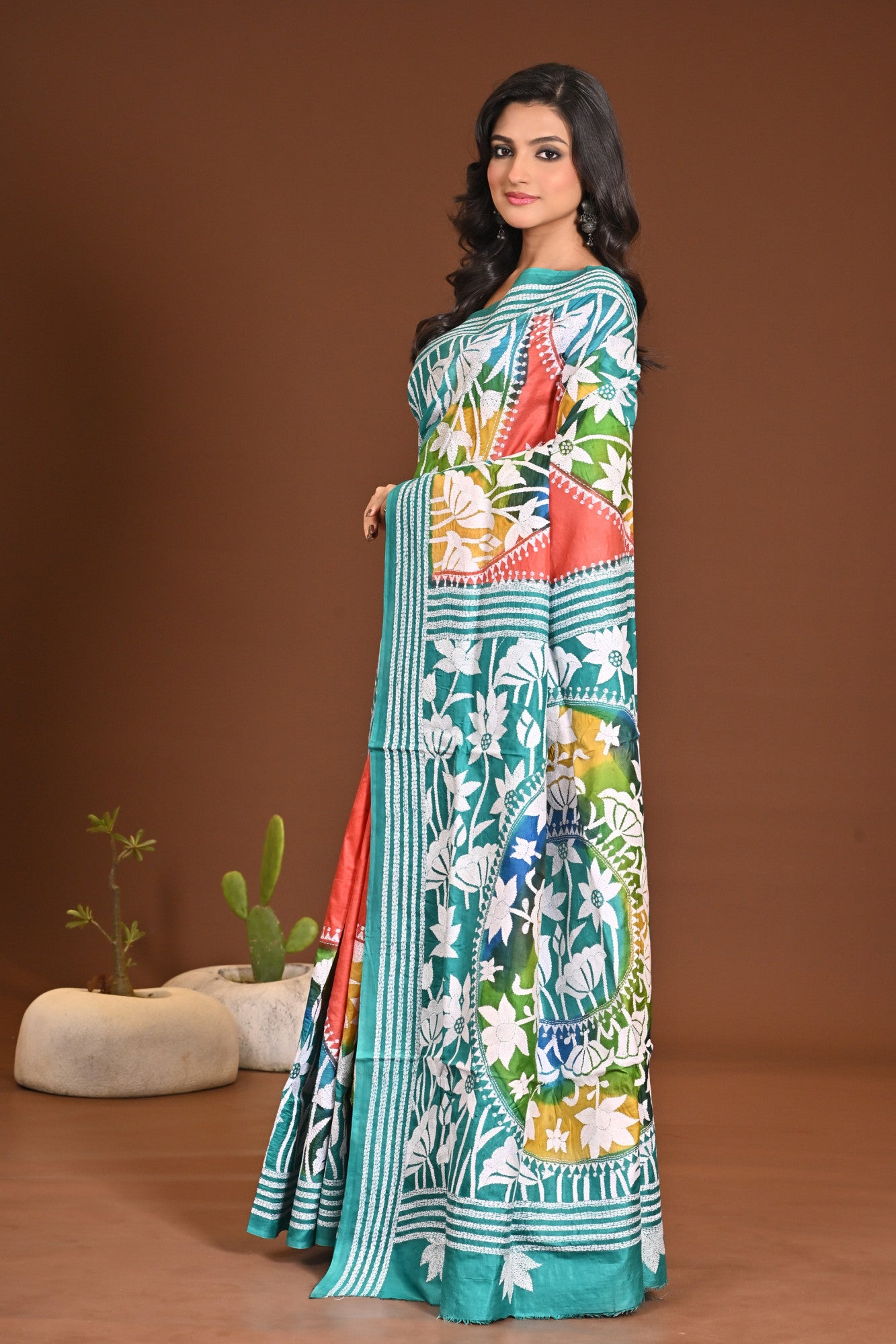 PURE SILK KANTHA SAREE Thumbnail