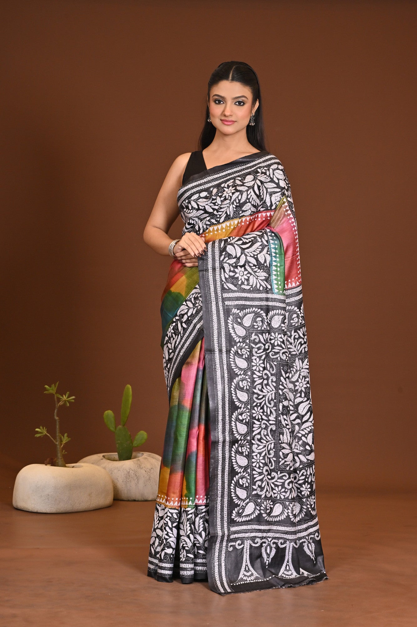 PURE SILK KANTHA SAREE