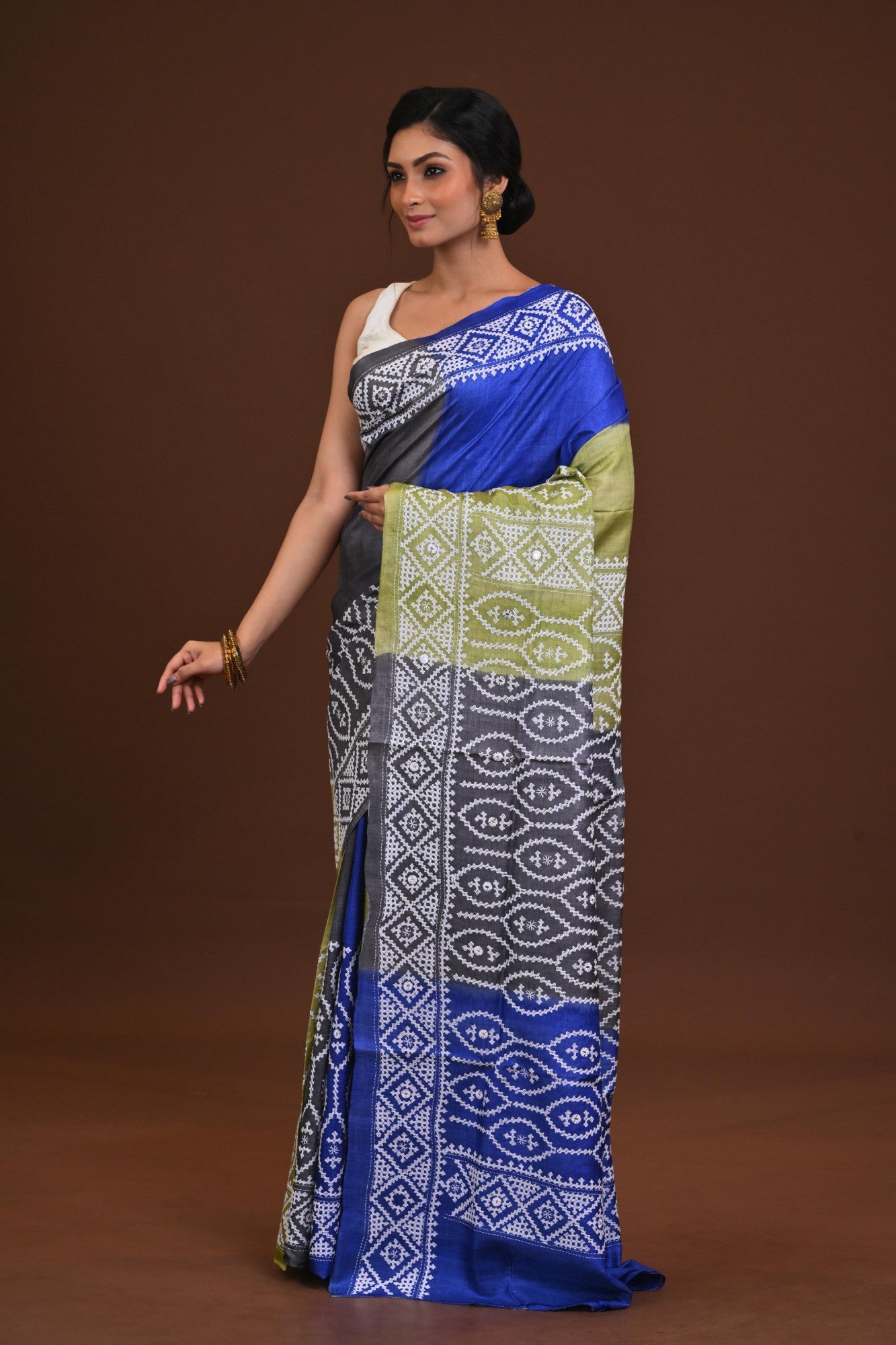 Pure Silk Kantha Saree