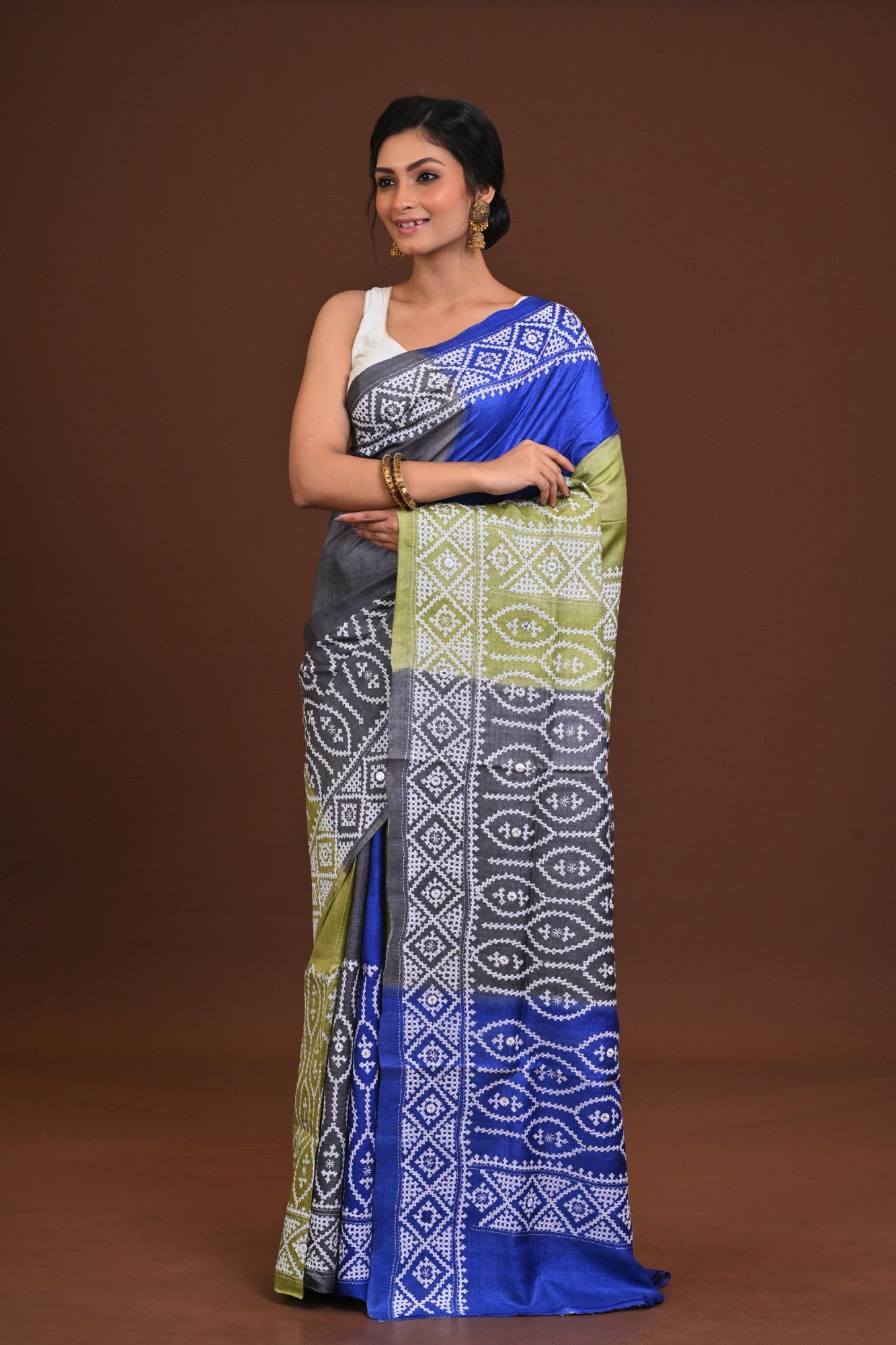 Pure Silk Kantha Saree Thumbnail