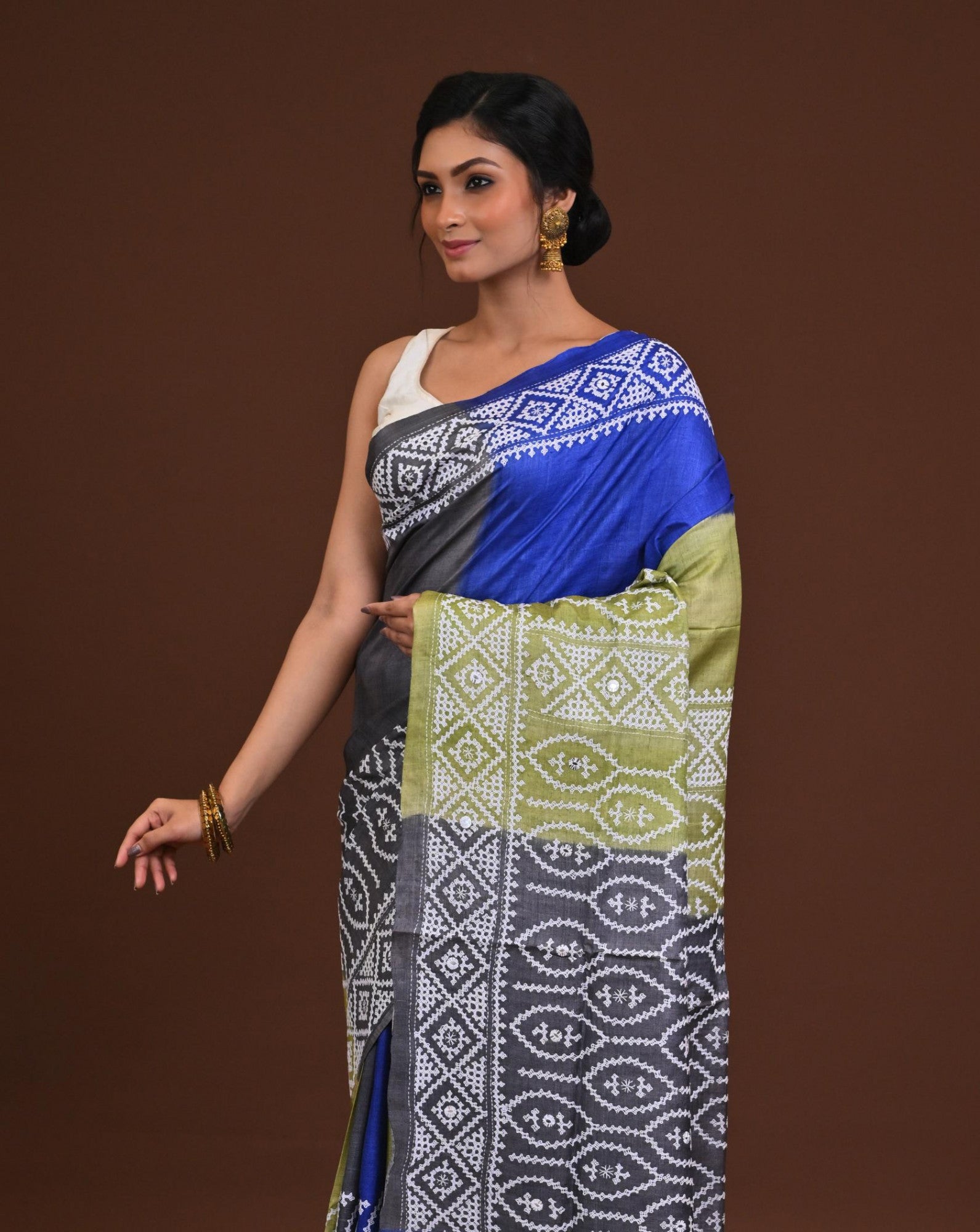 Pure Silk Kantha Saree Thumbnail