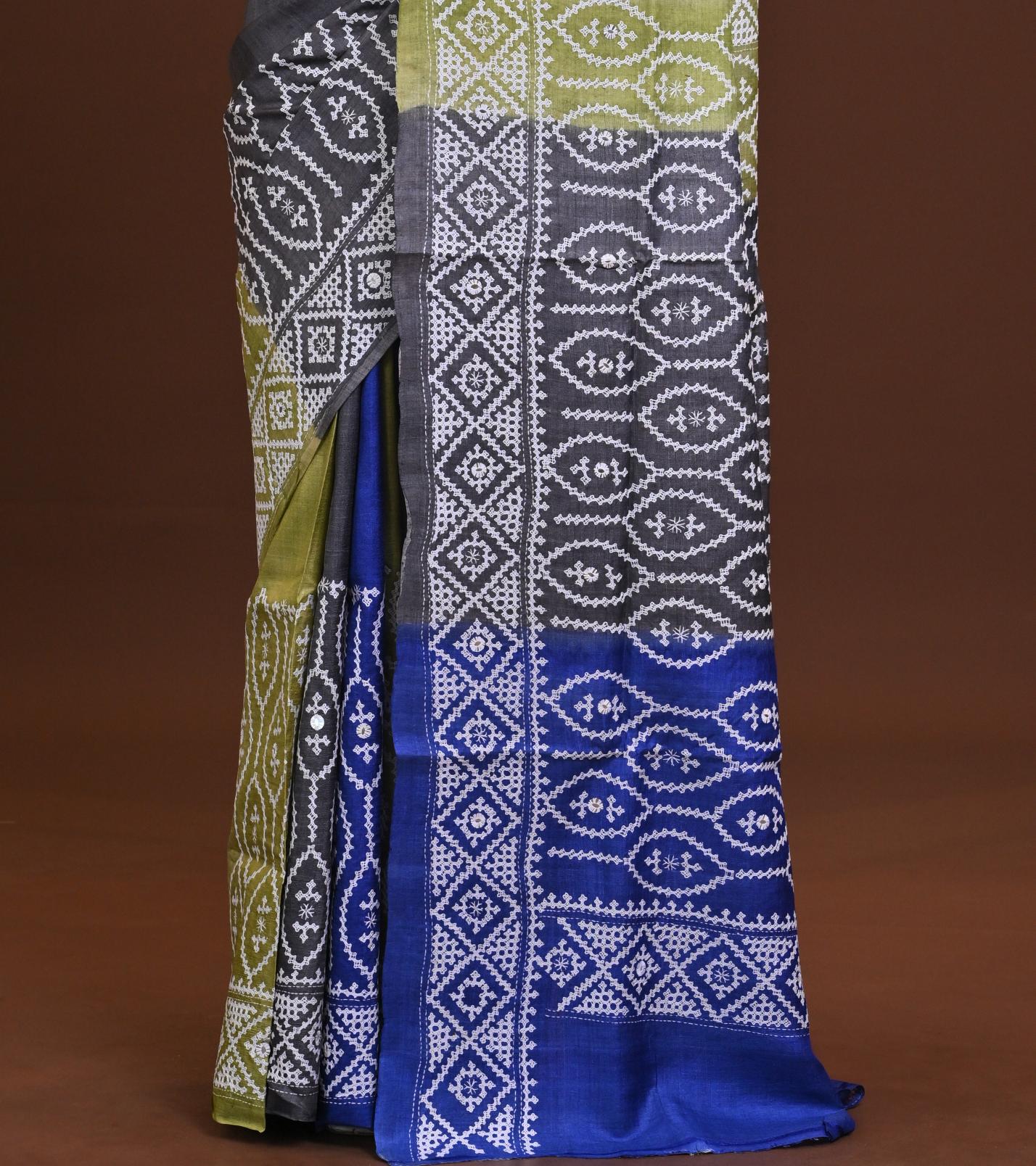 Pure Silk Kantha Saree Thumbnail