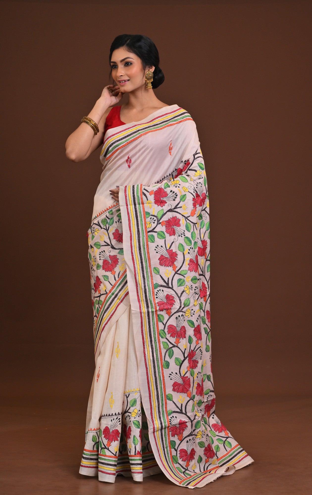 Pure Silk Kantha Saree