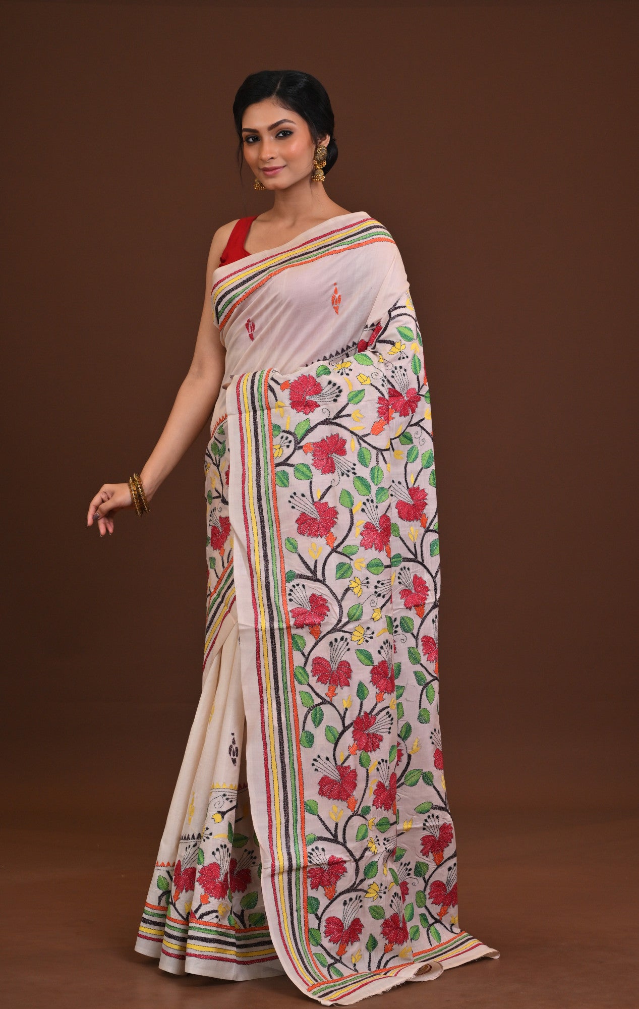 Pure Silk Kantha Saree Thumbnail