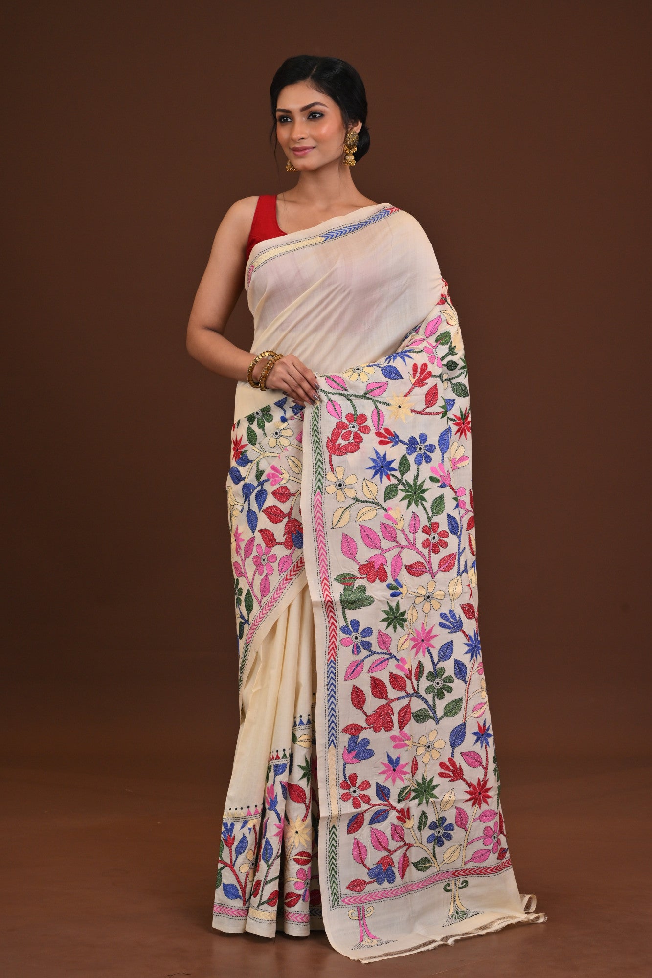 Pure Silk Kantha Saree Thumbnail