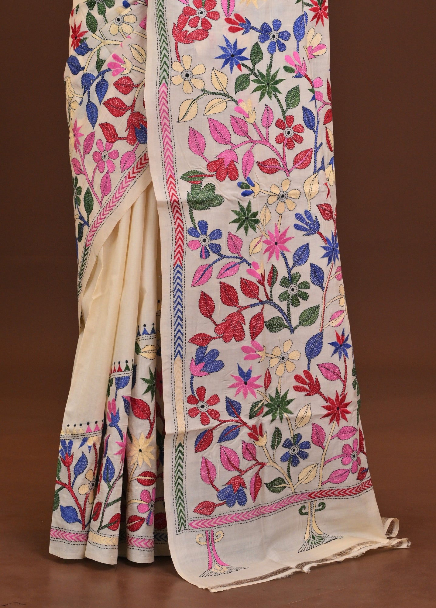 Pure Silk Kantha Saree Thumbnail