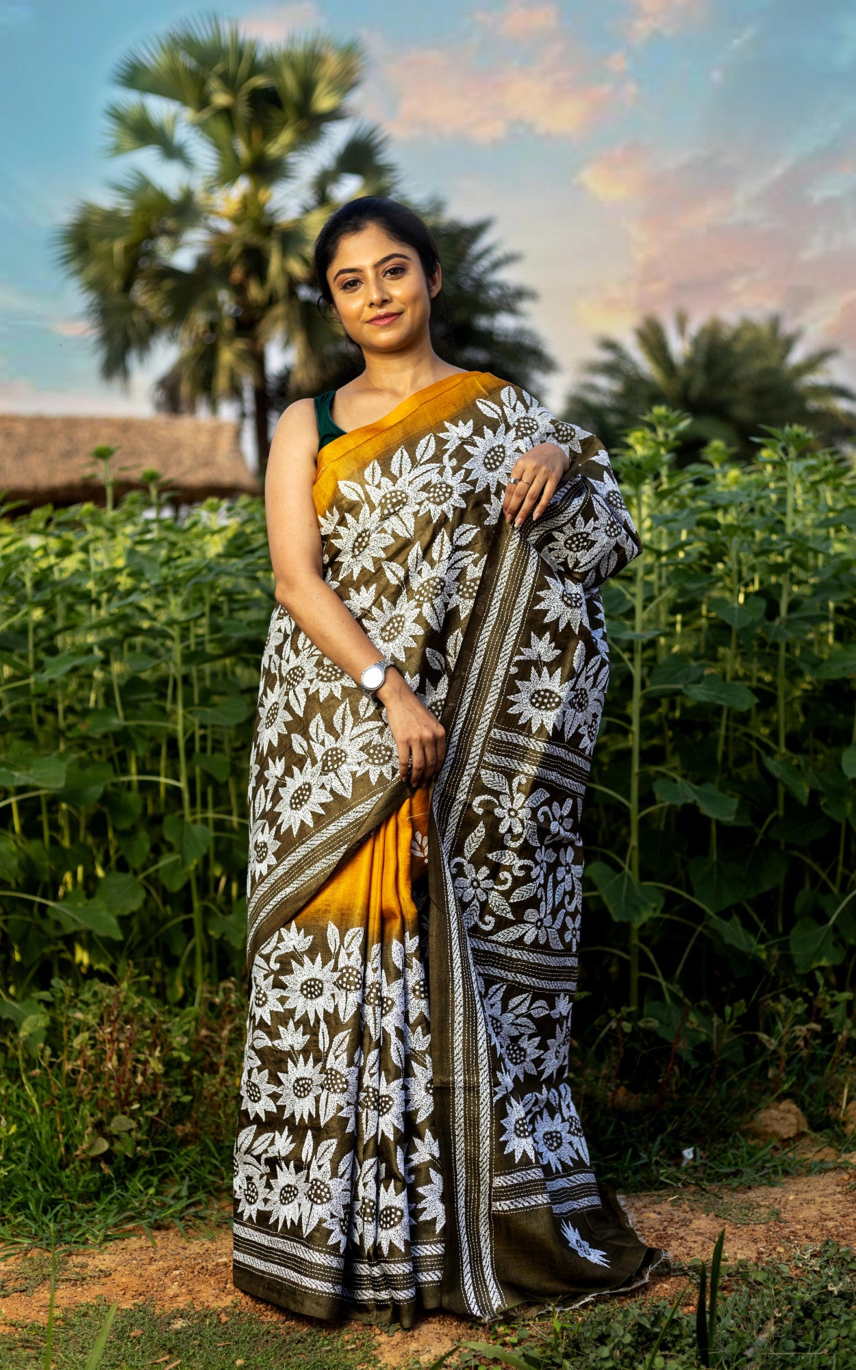 Pure Silk Kantha Saree