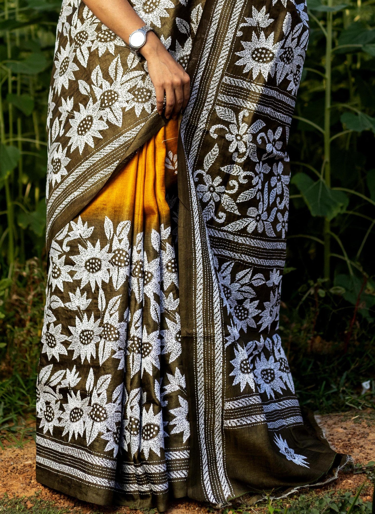 Pure Silk Kantha Saree Thumbnail