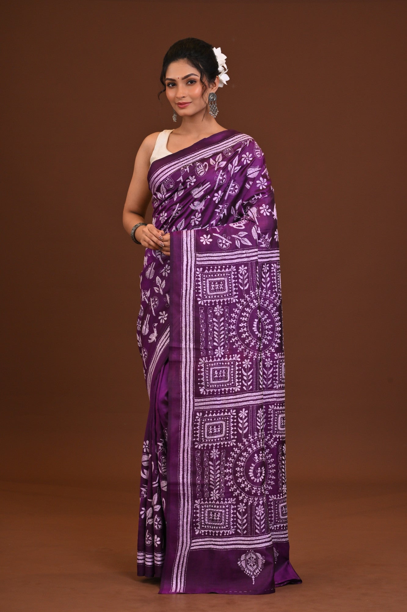 Pure Silk Kantha Saree Thumbnail