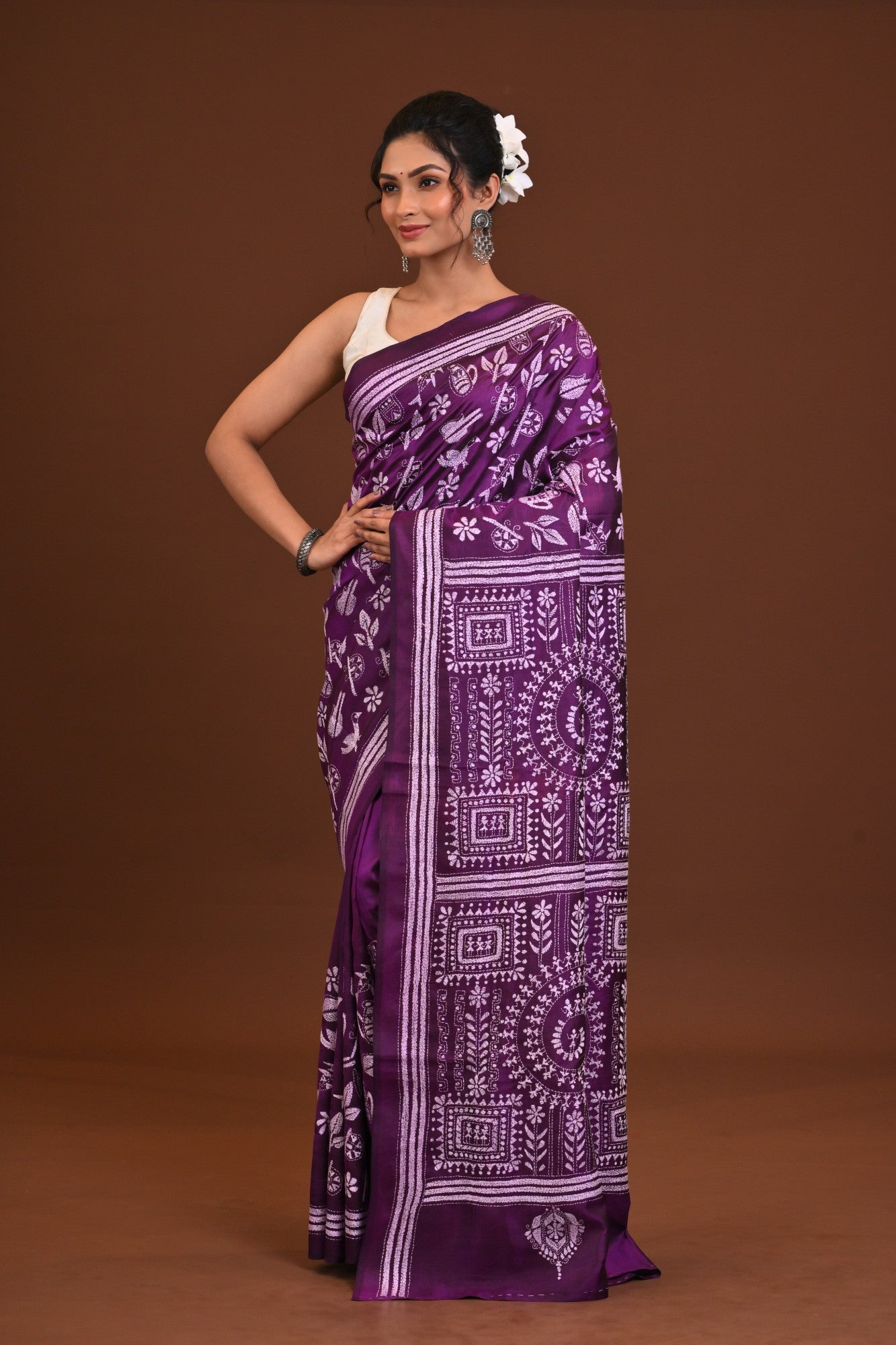 Pure Silk Kantha Saree Thumbnail