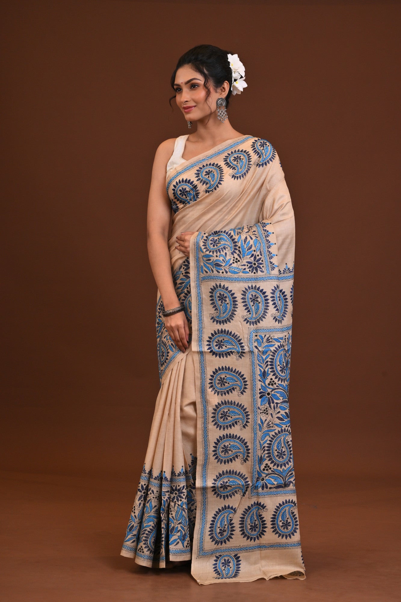 Pure Silk Kantha Saree Thumbnail