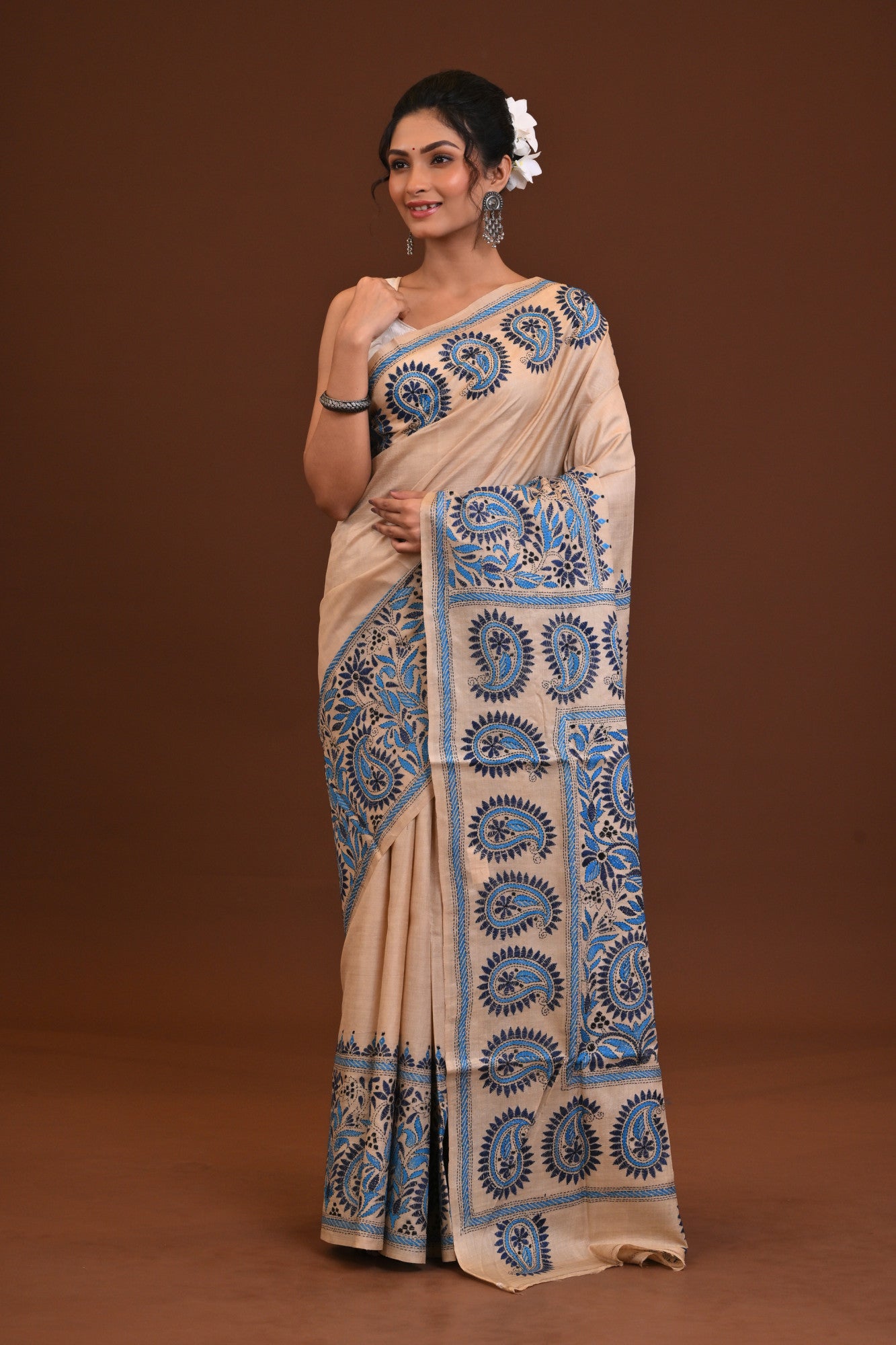 Pure Silk Kantha Saree Thumbnail