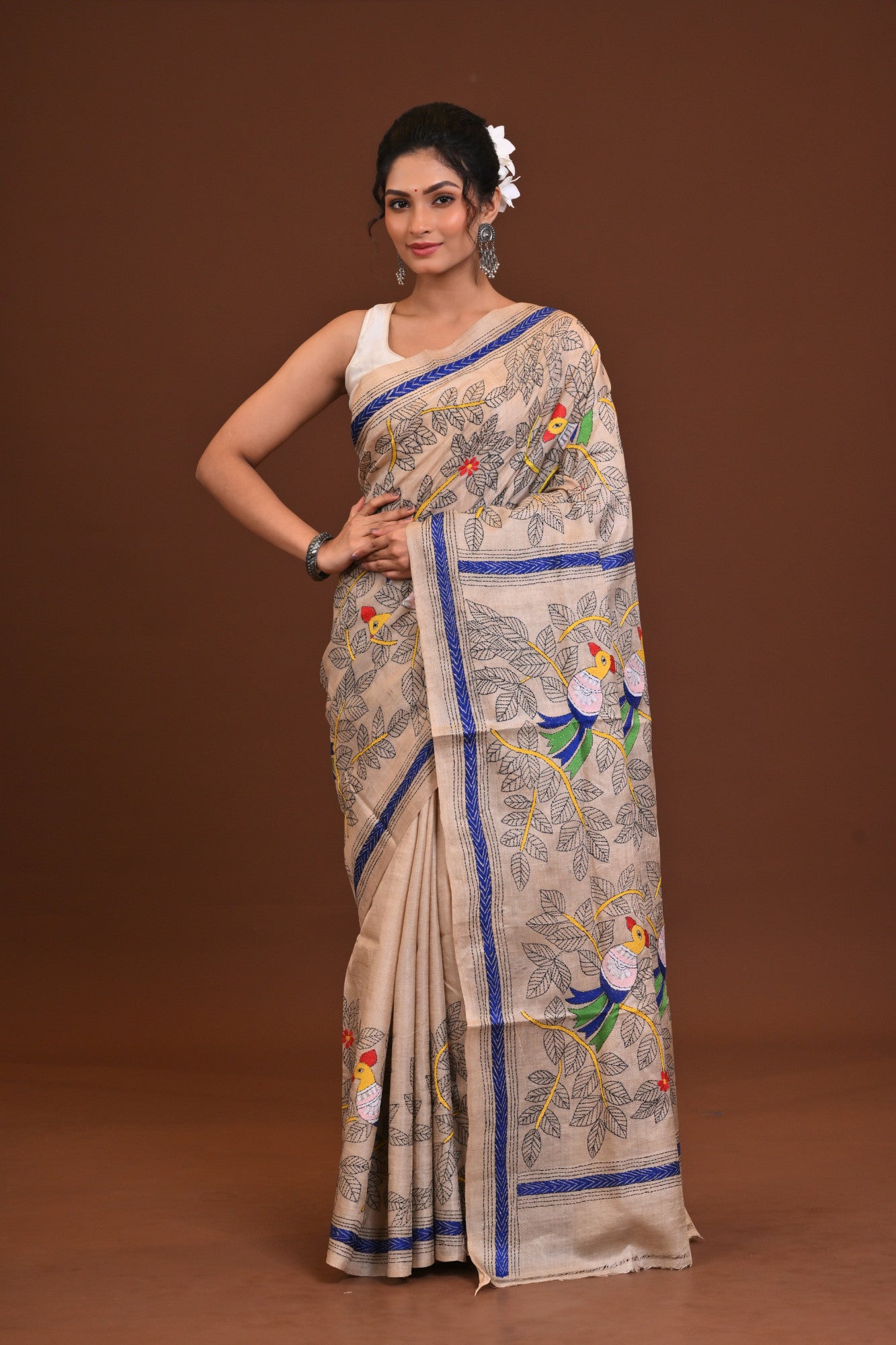 Pure Silk Kantha Saree Thumbnail