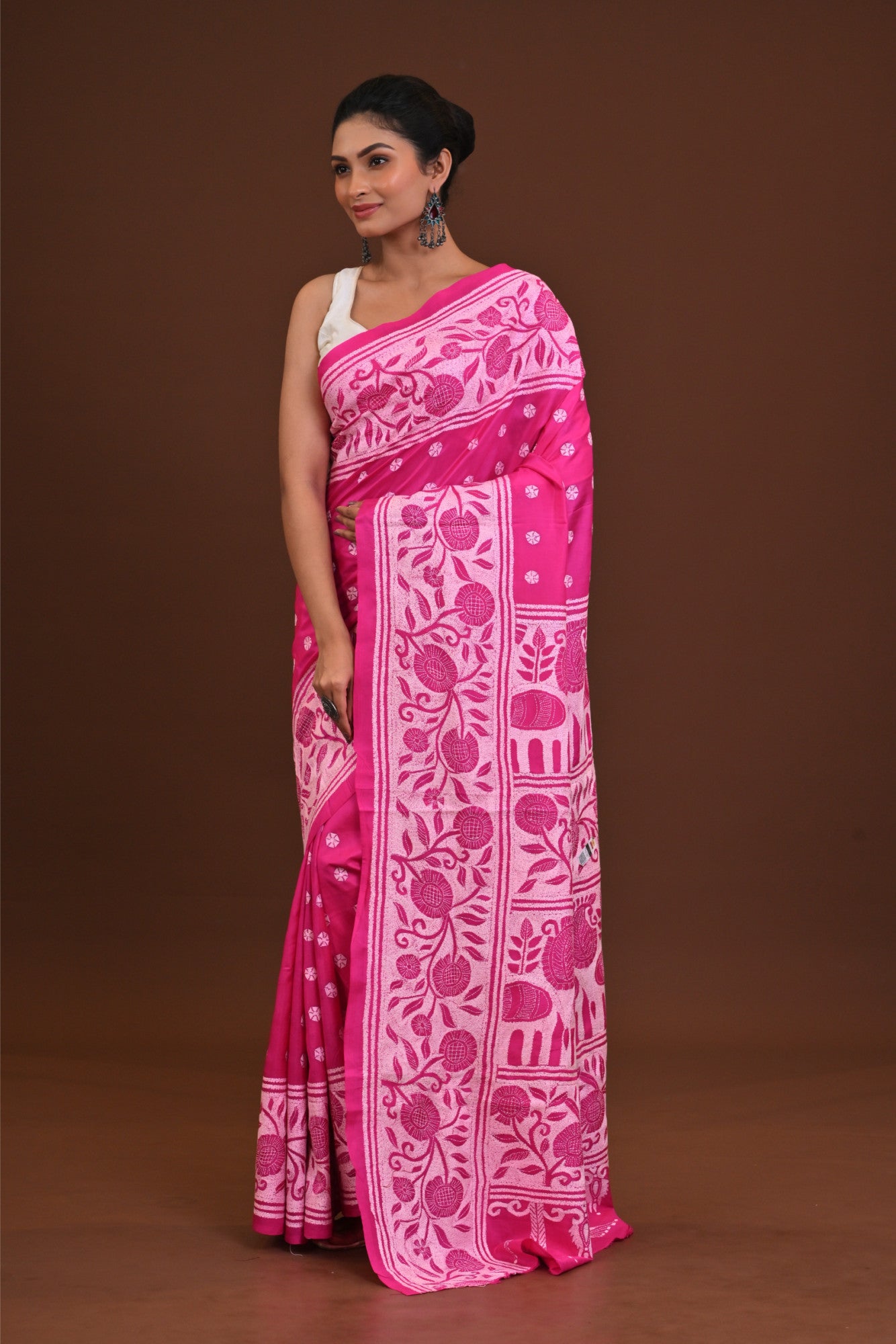 Pure Silk Kantha Saree Thumbnail