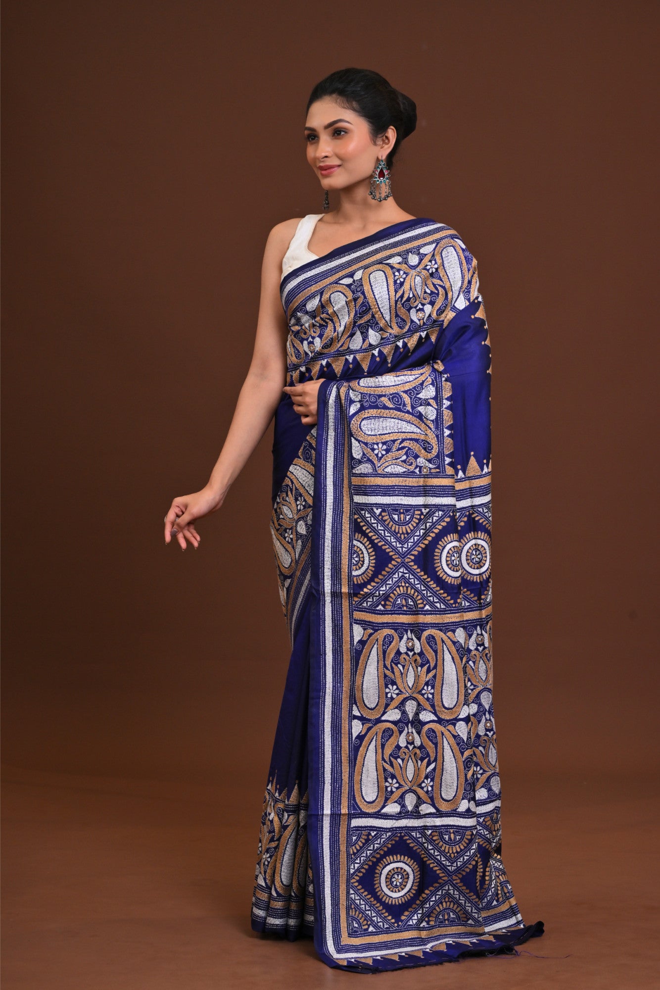 Pure Silk Kantha Saree Thumbnail