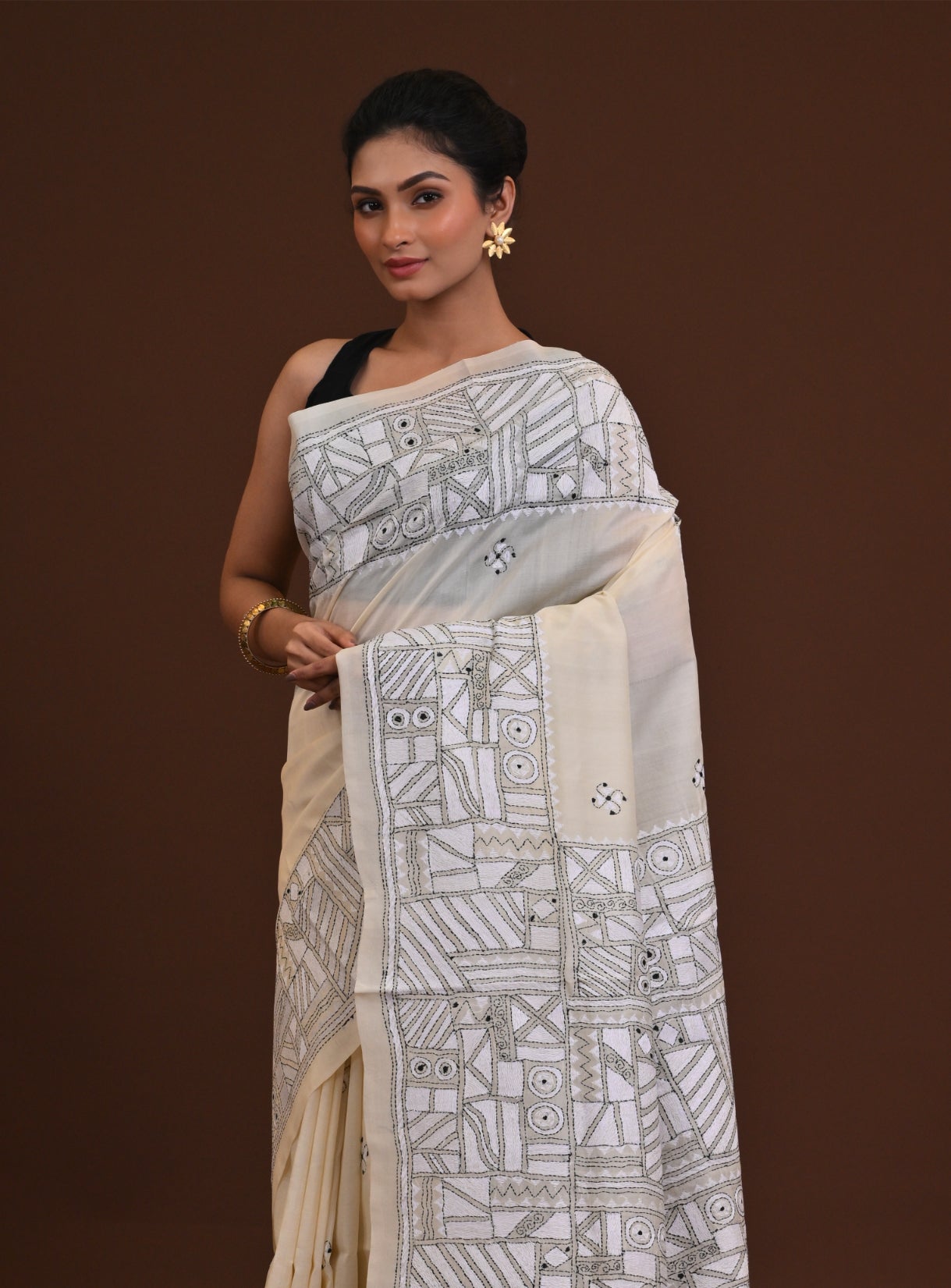 Pure Silk Kantha Saree Thumbnail