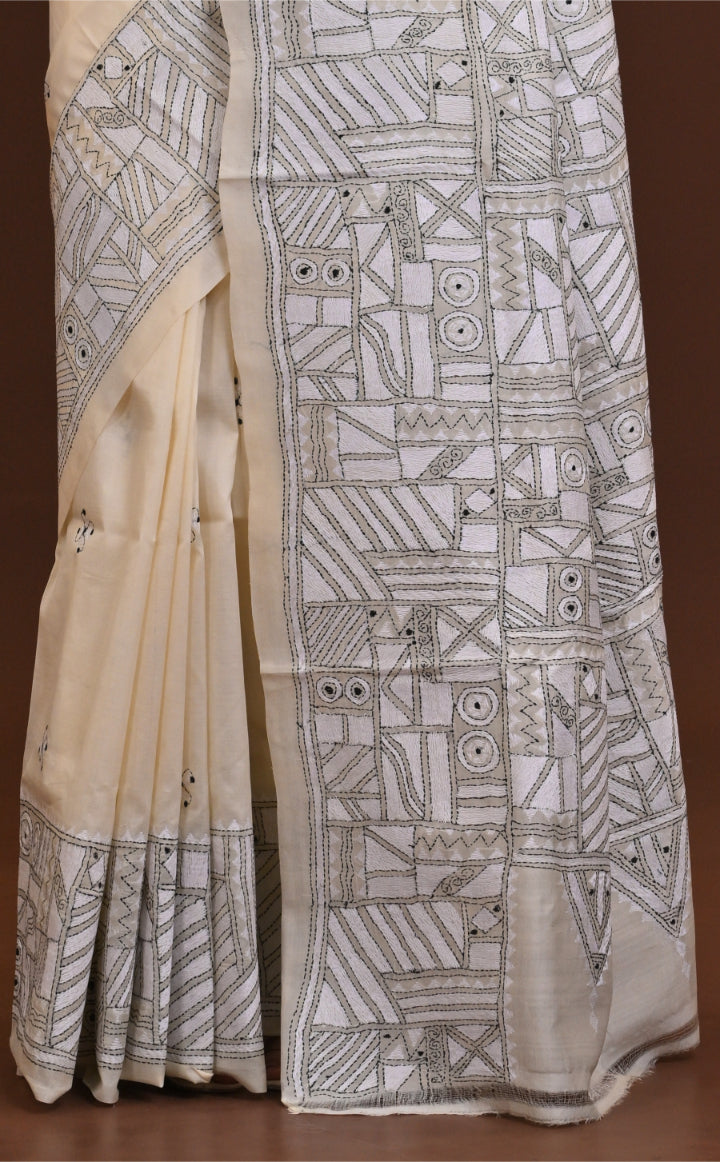 Pure Silk Kantha Saree Thumbnail
