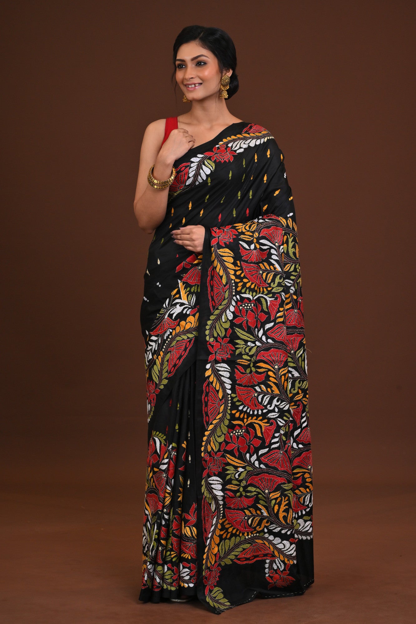 Pure Silk Kantha Saree Thumbnail