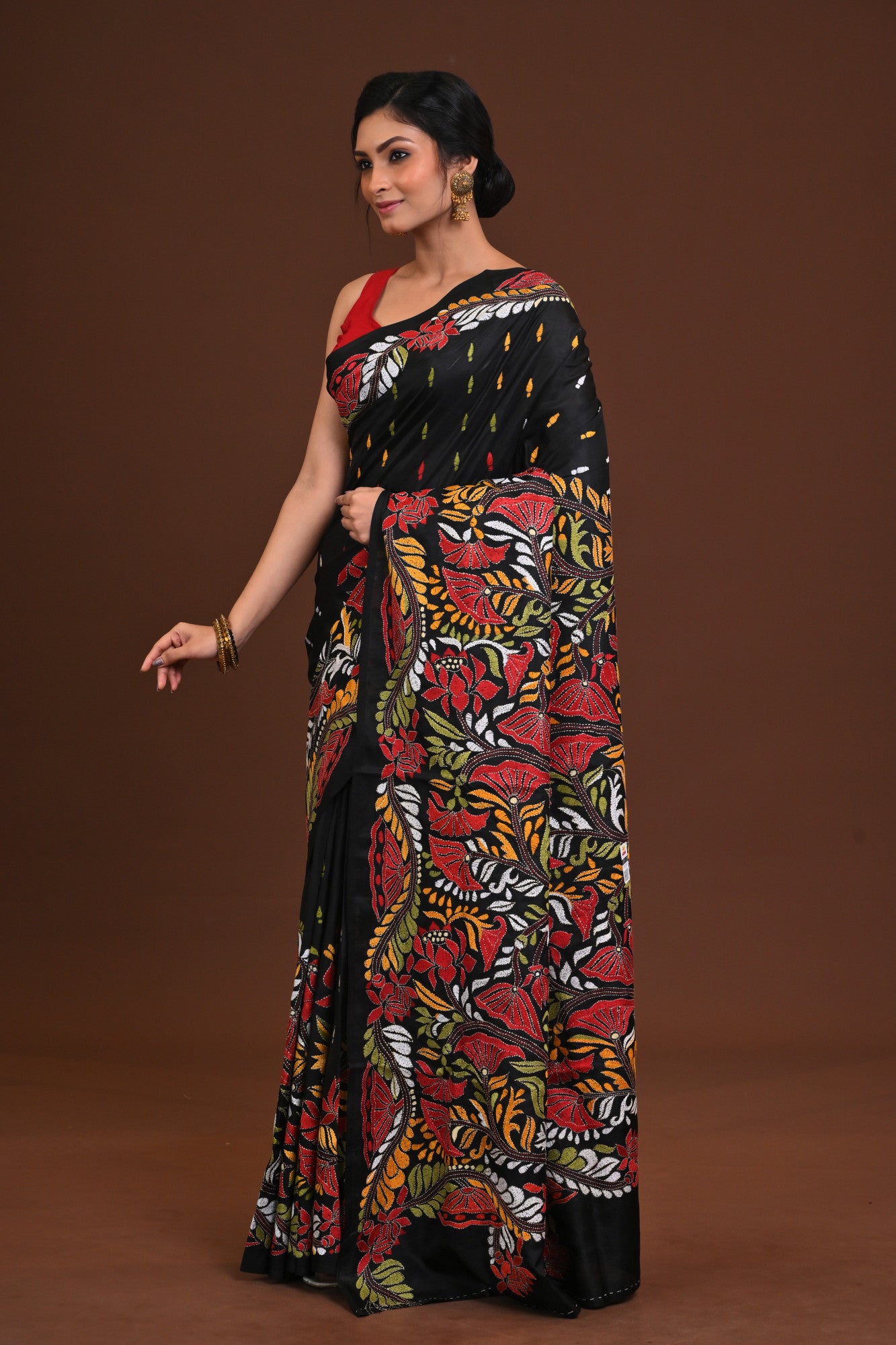 Pure Silk Kantha Saree Thumbnail