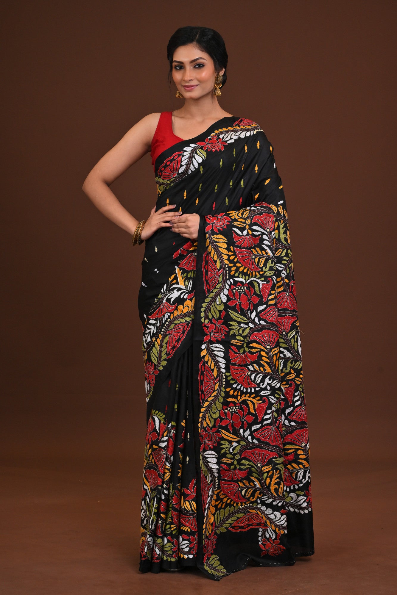 Pure Silk Kantha Saree Thumbnail