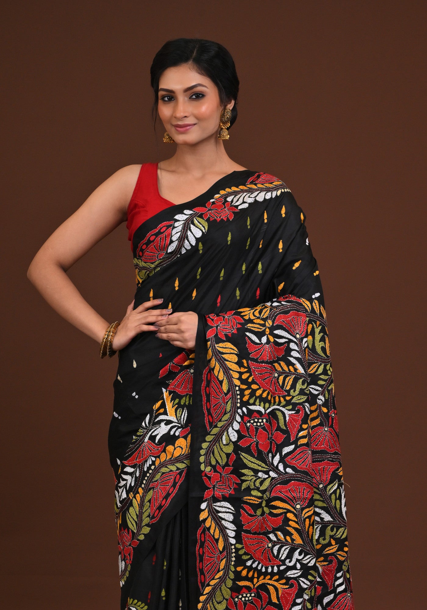 Pure Silk Kantha Saree Thumbnail