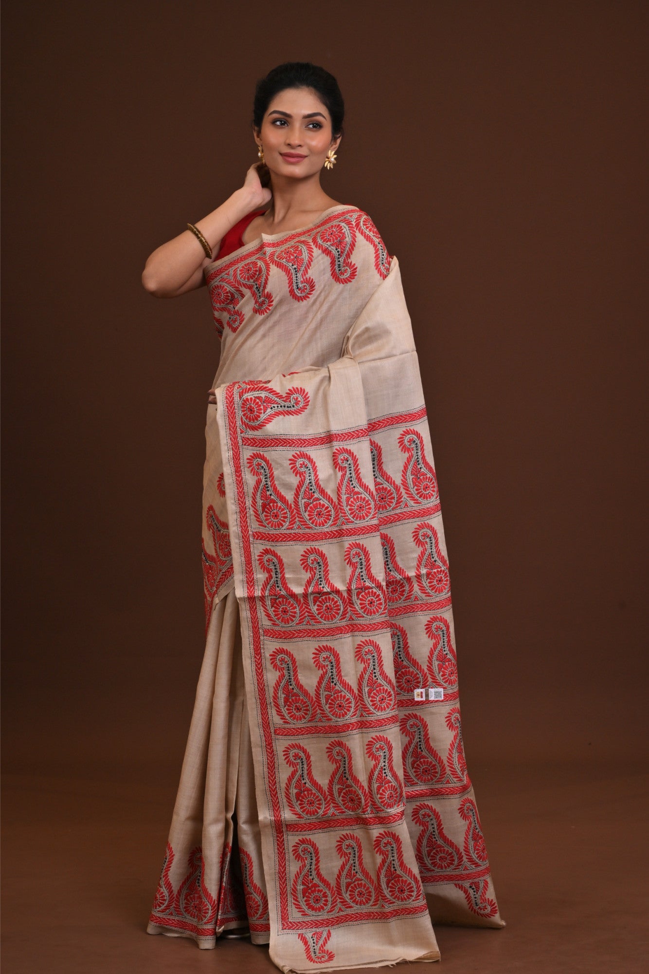 Pure Silk Kantha Saree Thumbnail
