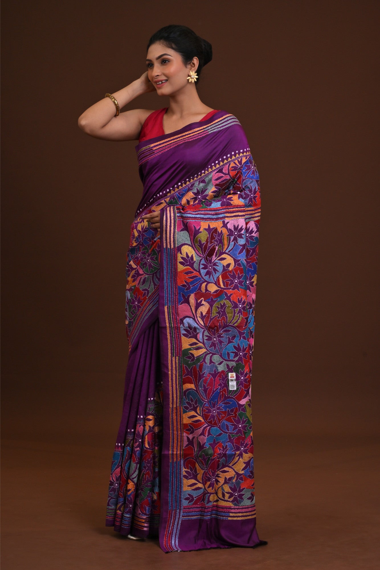 Pure Silk Kantha Saree Thumbnail