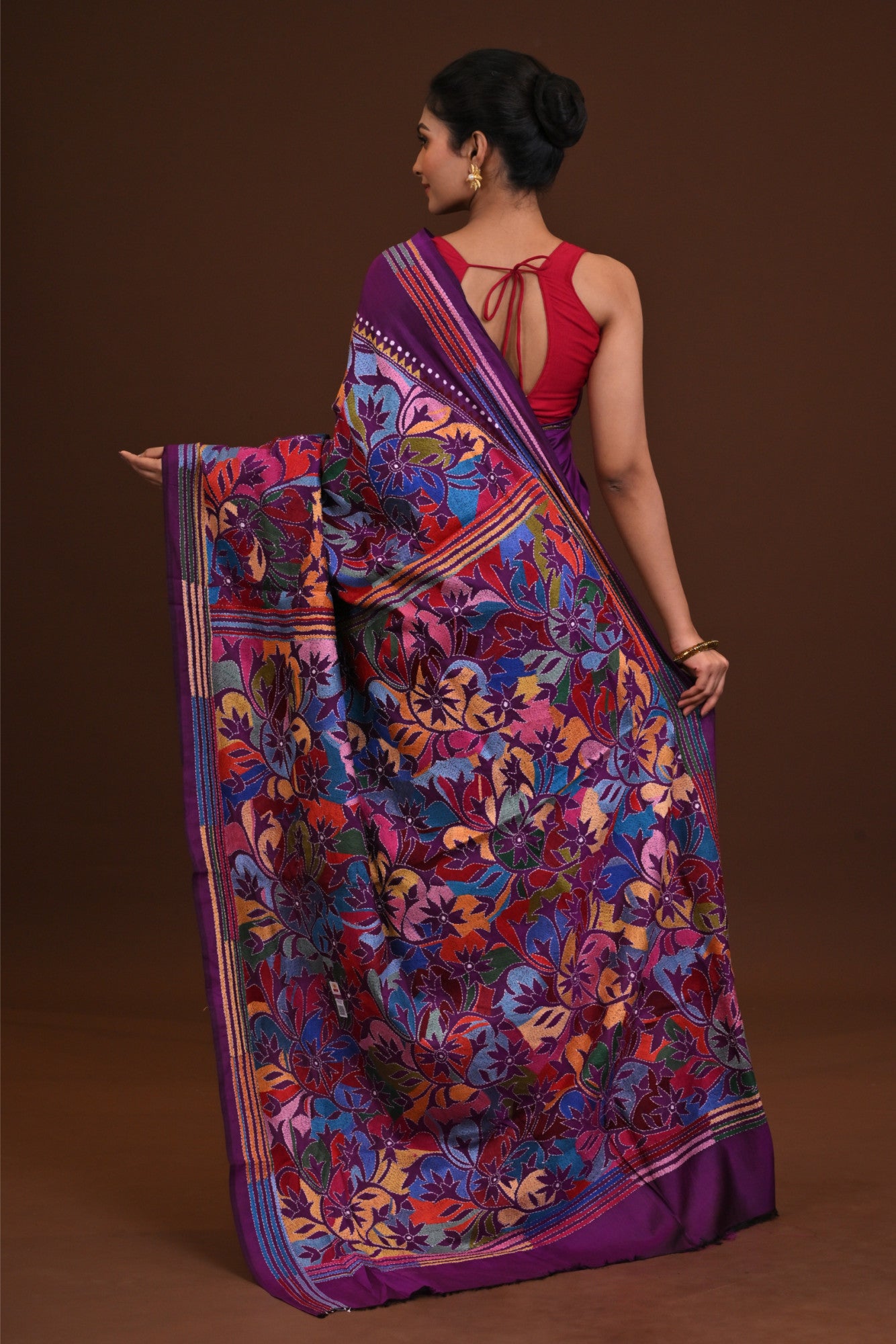 Pure Silk Kantha Saree Thumbnail