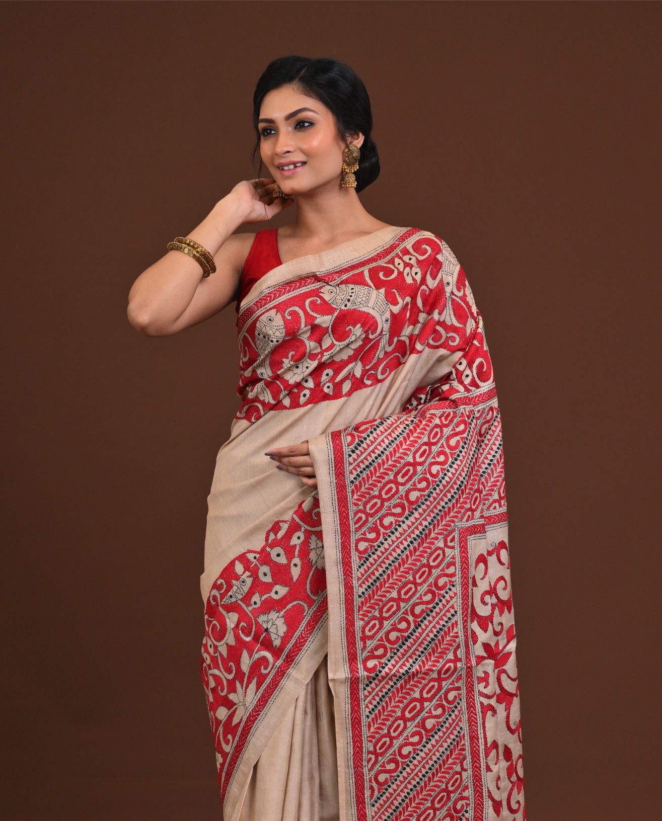 Pure Silk Kantha Saree