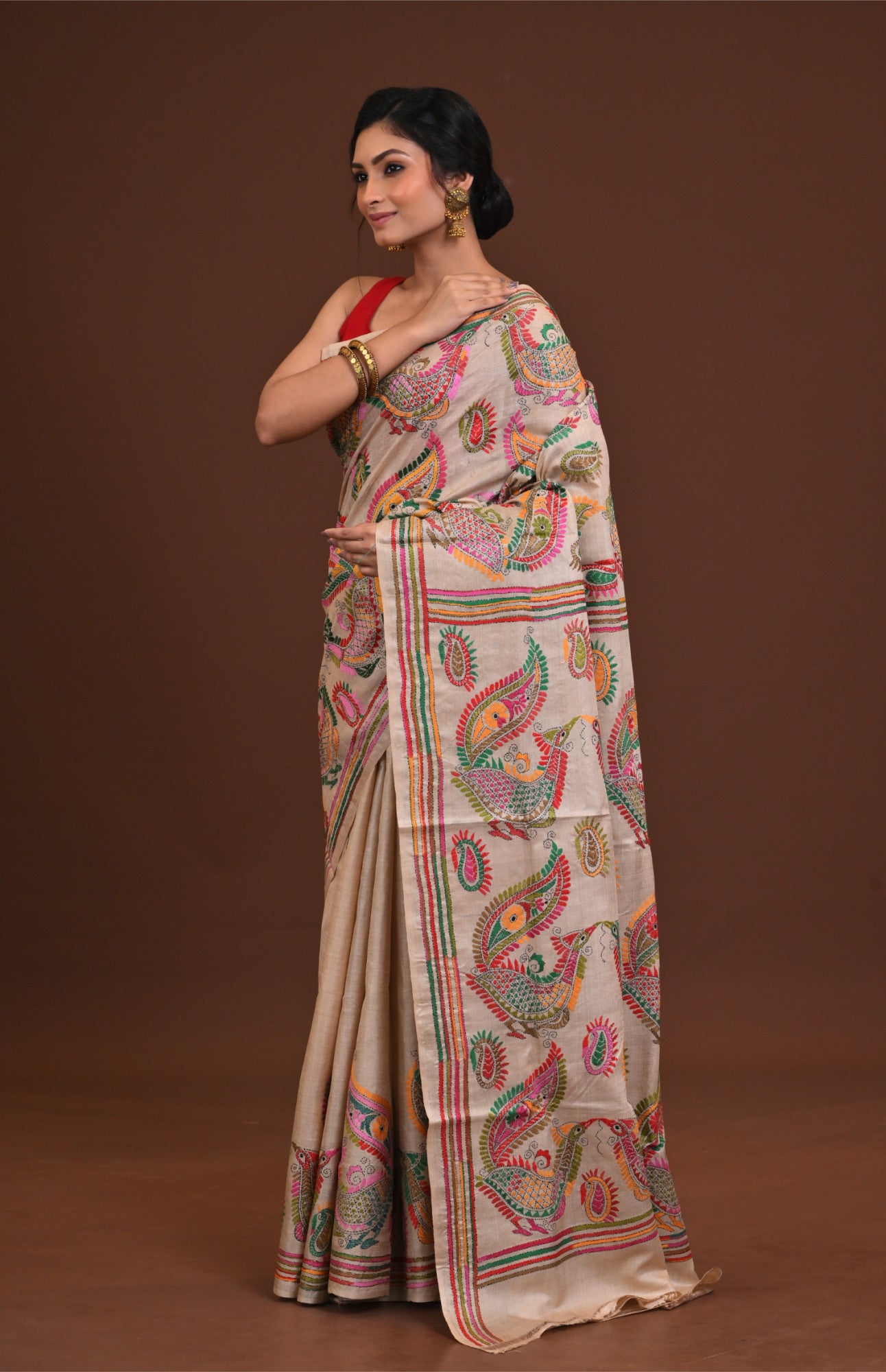 Pure Silk Kantha Saree Thumbnail